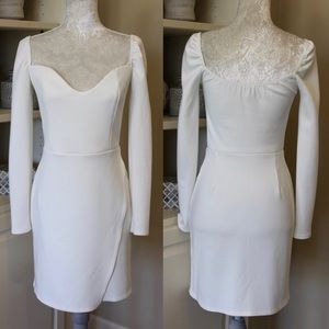 ASOS DESIGN Long Sleeve Sweetheart Wrap Mini Dress